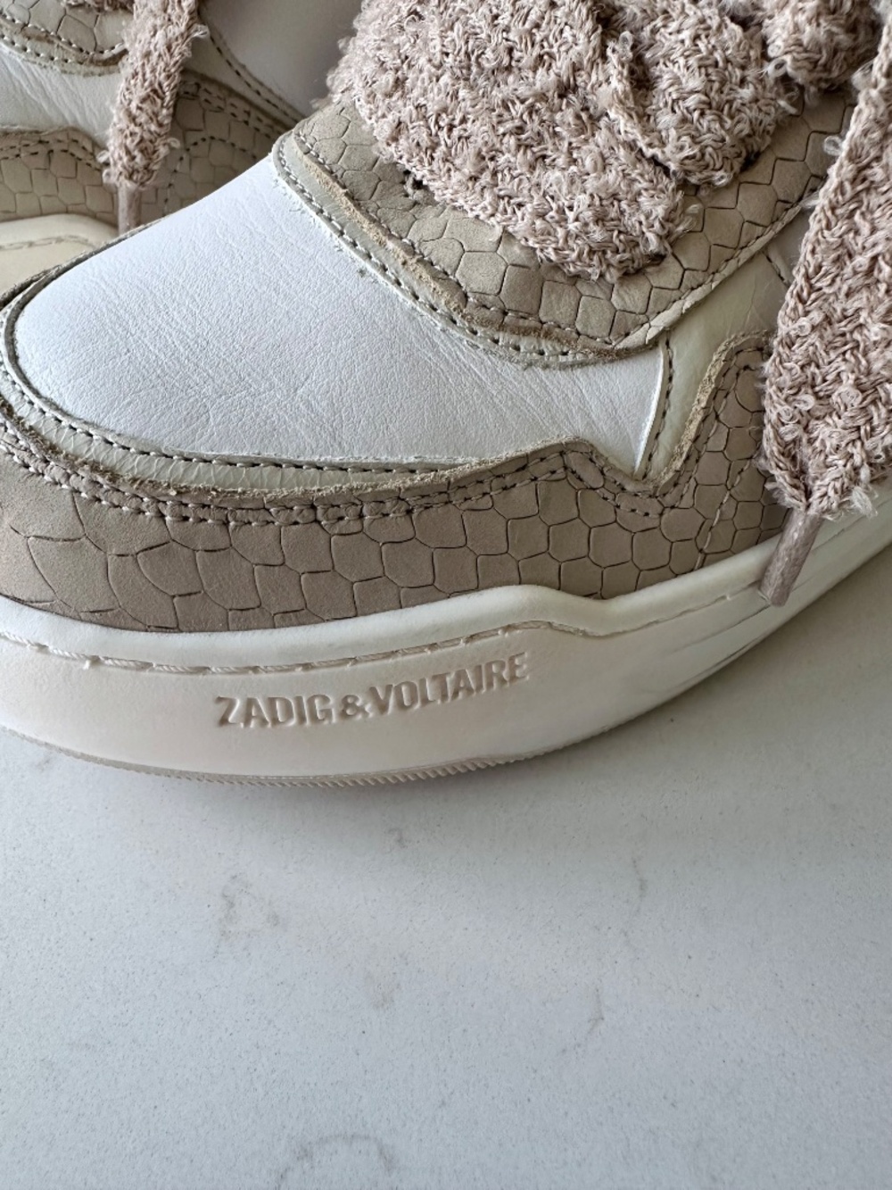 NIB | Zadig & Voltaire | Women's Low-Top Wings Sneakers with snakeskin details - Picture 9 of 14